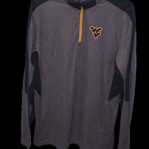 *NWT*  West Virginia Mountaineers Blue gray Long Sleeve Size L Colosseum 1/4 zip